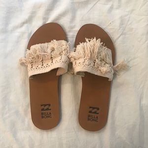 Boho tassel slides